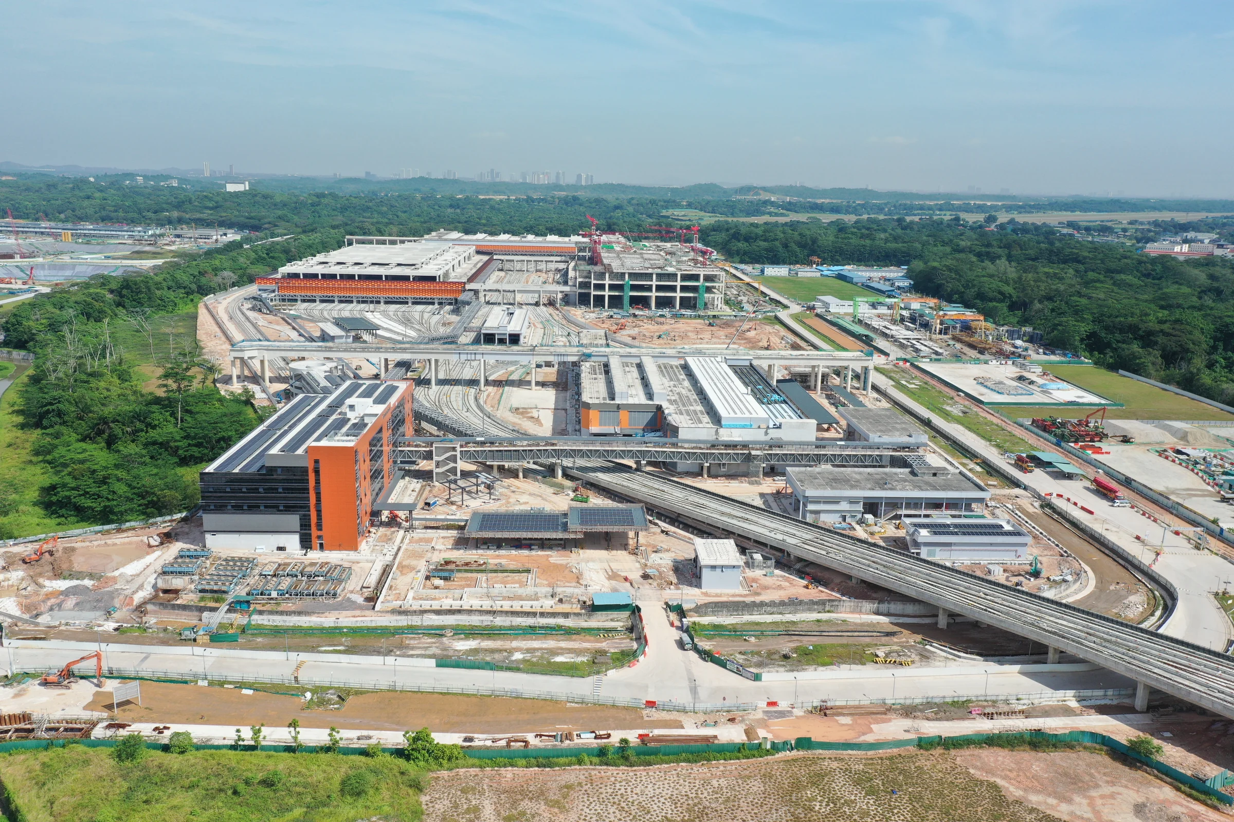 Aerial view of the J101 Tengah Depot construction site